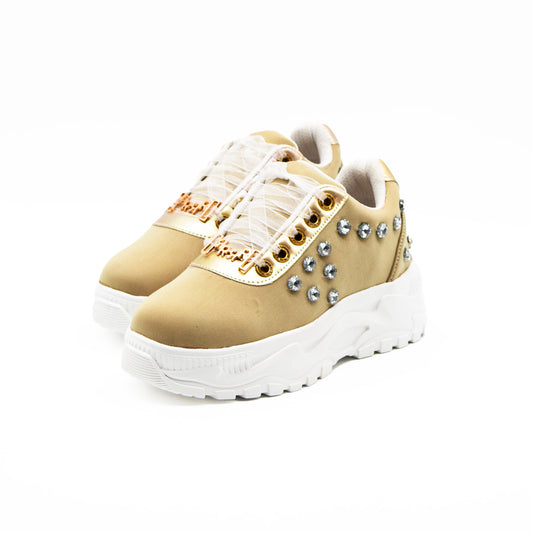 The Adeline Luxury Desert Storm Lyrca Handmade Embellished Trainers | RETTROSE |