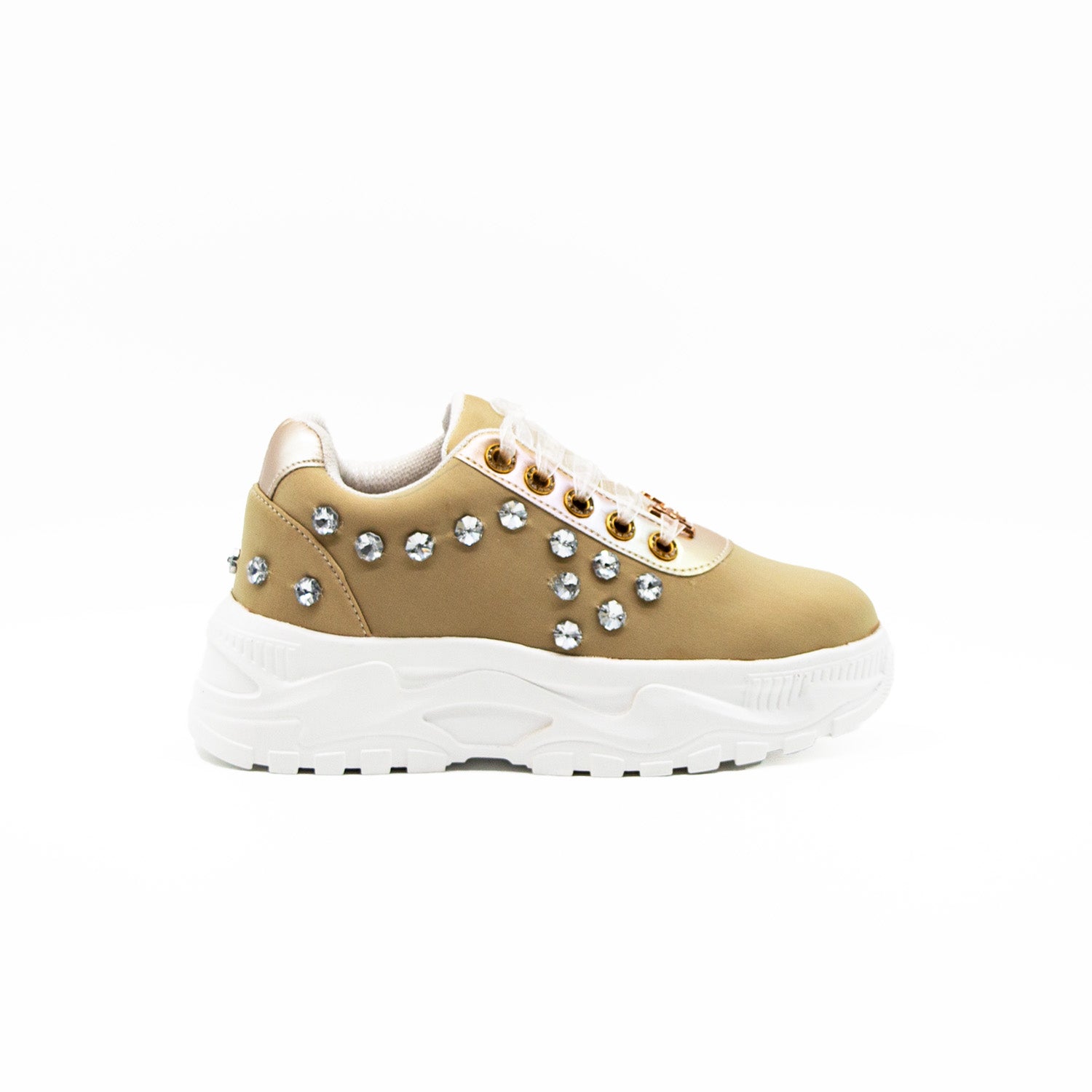 The Adeline Luxury Desert Storm Lyrca Handmade Embellished Trainers | RETTROSE |